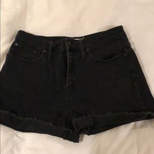 Madewell High Rise Denim Shorts Black